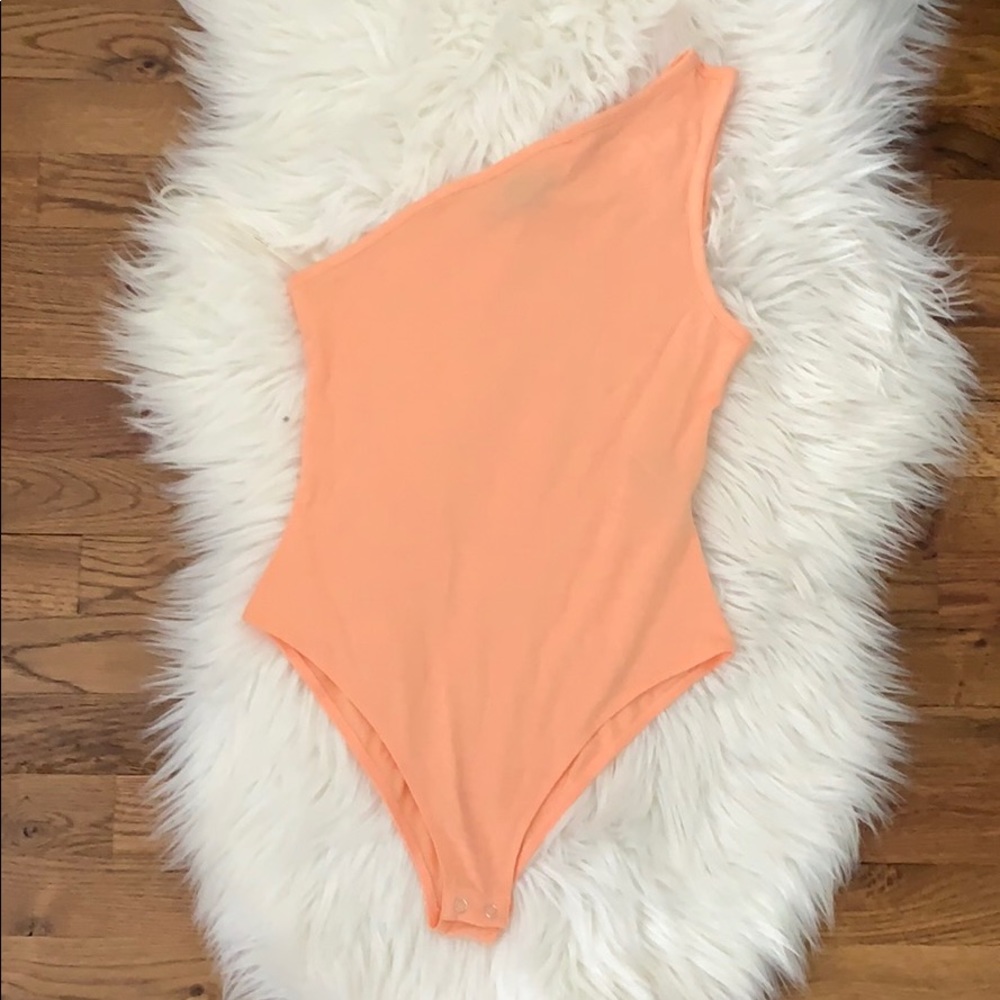 Forever 21 Coral One Shoulder Bodysuit